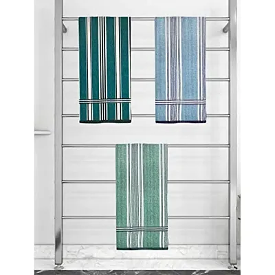 Athom Trendz Ecosaviour Striped Cotton Bath Towel 70x140 cm Multicolour Pack of Three