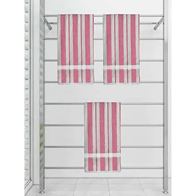Athom Trendz Ecosaviour Striped Cotton Bath Towel 70x140 cm Multicolour Pack of 3