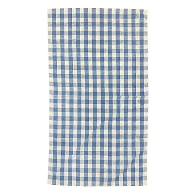 Athom Living Premium Cotton Light Weight Quick-Dry High Absorbent Cotton Bath Towel Blue Checks, 75x150 cm (Pack of 1)