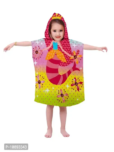 Athom Trendz Mermaid Princess Kids Hooded Bath Towel Poncho 60x120 cm-thumb0