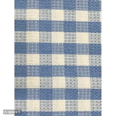 Athom Living Premium Cotton Light Weight Quick-Dry High Absorbent Cotton Bath Towel Blue Checks, 75x150 cm (Pack of 1)-thumb4
