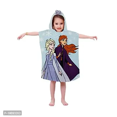 Athom Trendz Disney Frozen Anna  Elsa Kids Hooded Bath Towel Poncho 55x110 cm-thumb0