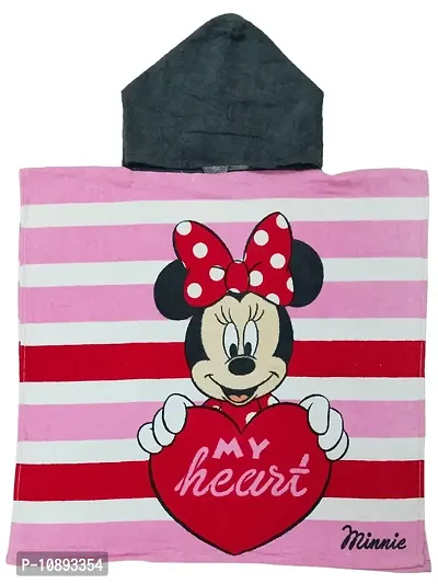 Athom Trendz Disney Minnie Heart Kids Hooded Bath Towel Poncho 55x110 cm-thumb3