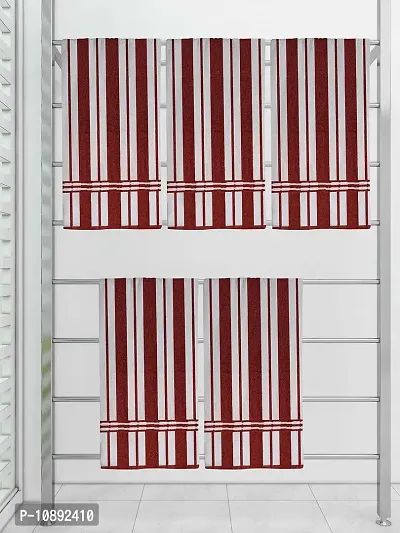 Athom Trendz Ecosaviour Striped Cotton Bath Towel 70x140 cm Multicolour Pack of 5-thumb0