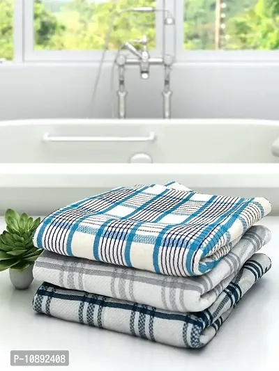 Athom Living Eco Saviour Premium Cotton Light Weight Quick-Dry High Absorbent Cotton Bath Towel Multicolor- Pack of 3-thumb2