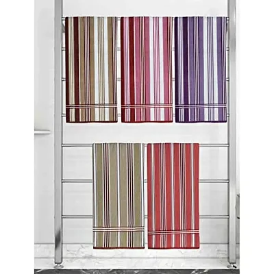 Athom Trendz Ecosaviour Striped Cotton Bath Towel 70x140 cm Multicolour Pack of Five