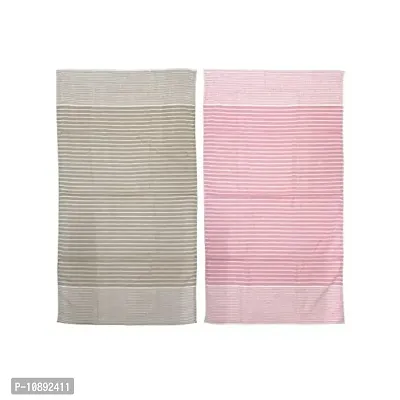 Athom Living Eco Saviour Premium Cotton Bath Towel Amor Beige & Pink- Pack of 2-thumb3
