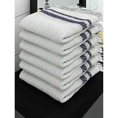 Athom Living Ecosaviour Premium Cotton Bath Towel Pearl White (Pack of 6)