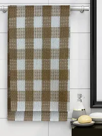 Athom Living Ecosaviour Premium Cotton Bath Towel Beige Checkers (Pack of 6)-thumb1