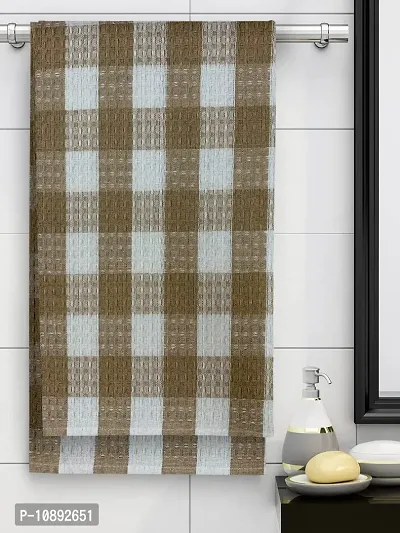 Athom Living Ecosaviour Premium Cotton Bath Towel Beige Checkers (Pack of 6)-thumb2