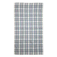 Athom Living Premium Cotton Light Weight Quick-Dry High Absorbent Cotton Bath Towel White & Blue, 75x150 cm (Pack of 1)-thumb2