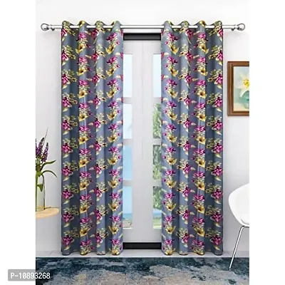 Athom Living Eazy Home Premium Polyester Designer Floral Door Curtain 7ft Pack of 2- EZ-002- DC1- C2-thumb0