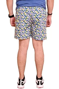 Zillion Men Cotton Printed Comfortable Regular Shorts (Grey)-thumb4