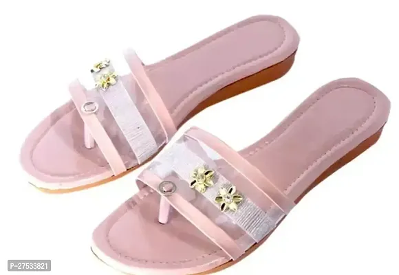 Elegant Synthetic Leather Self Design Fashion Flats For Women And Girls-thumb0