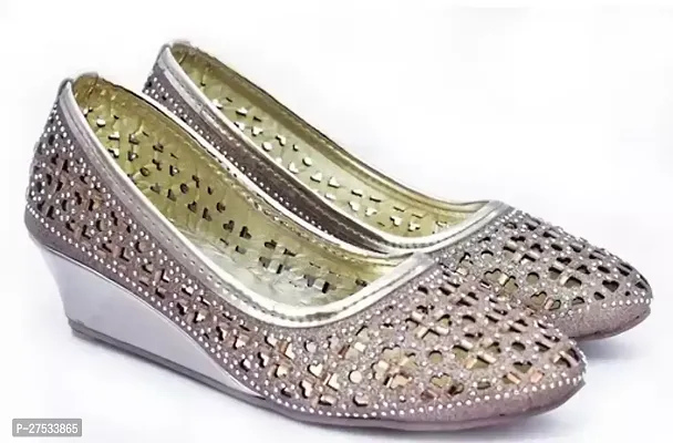 Elegant Synthetic Leather Embellished Bellies For Women And Girls-thumb0