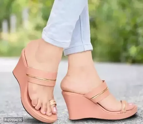 Stylish Pink Synthetic Leather Heels For Women-thumb0