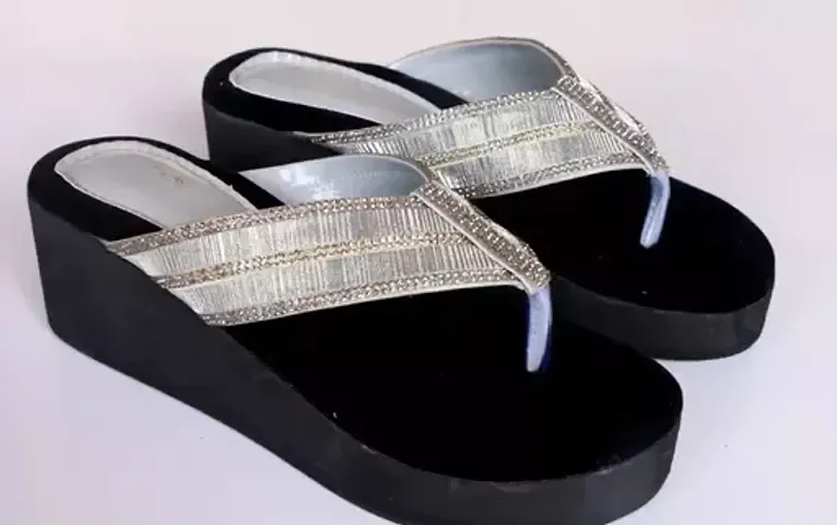 Stylish Silver Synthetic Leather Heels For Women