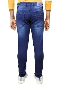 Men Slim Regular Skinny Fit Mid Rise Blue Jeans-thumb1