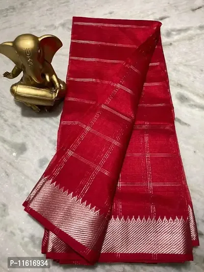 Classic Chanderi Silk Foil Printed Saree with Blouse piece