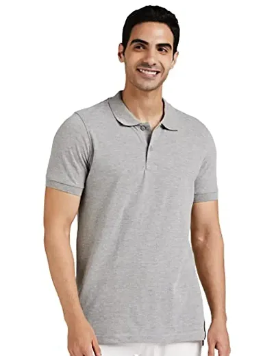 Men Solid Polo Neck T-Shirt