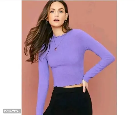 Elegant Lycra Solid Top For Women-thumb0