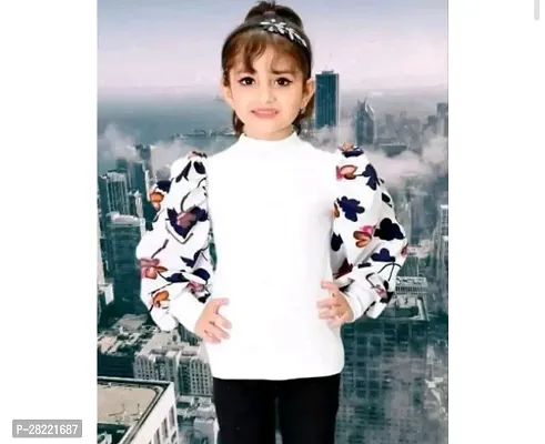 Elegant Cotton Blend Printed Tops For Girls-thumb0