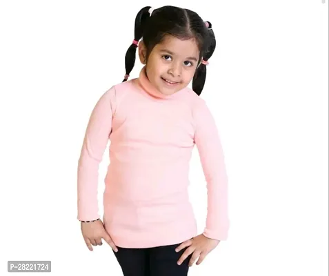 Elegant Cotton Blend Solid Tops For Girls