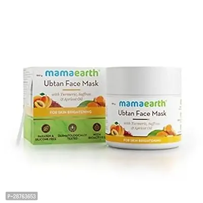 Mamaearth Ubtan Face Pack Mask for Fairness, Tanning  Glowing Skin with Saffron, Turmeric  Apricot Oil, 100g-thumb0