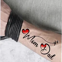 Komstec Mom Dad And Heart Tattoo Temporary Tattoo Stickers For Male And Female Fake Tattoo Waterproof Tattoo body Artq-thumb3