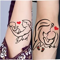 Komstec Mom And Dad Love Baby Tattoo Temporary Tattoo Stickers For Male And Female Fake Tattoo Waterproof Tattoo body Art-thumb3