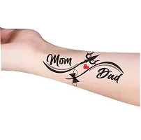 Komstec Mom And dad With Trishul Tattoo Temporary Tattoo Stickers For Male And Female Fake Tattoo Waterproof Tattoo body Art-thumb2