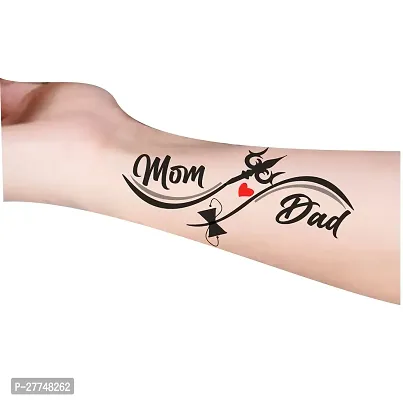 Komstec Mom And dad With Trishul Tattoo Temporary Tattoo Stickers For Male And Female Fake Tattoo Waterproof Tattoo body Art-thumb3