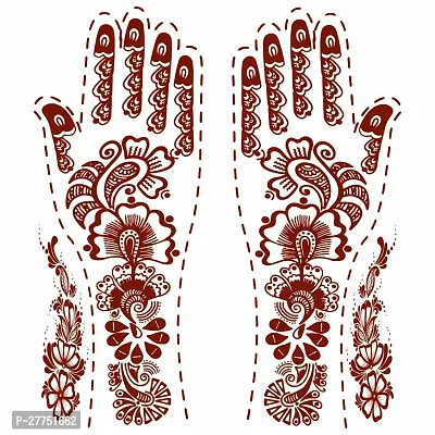 Komstec Flower Mehndi Mandala Design Double Both Side Tattoo Waterproof For Women Tattoo Sticker