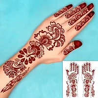 Komstec Flower Mehndi Mandala Design Double Both Side Tattoo Waterproof For Women Tattoo Sticker-thumb2