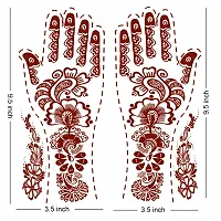 Komstec Flower Mehndi Mandala Design Double Both Side Tattoo Waterproof For Women Tattoo Sticker-thumb3