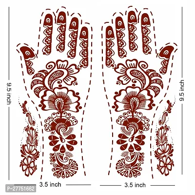 Komstec Flower Mehndi Mandala Design Double Both Side Tattoo Waterproof For Women Tattoo Sticker-thumb4