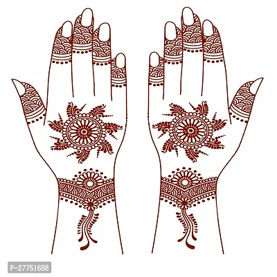 Komstec Beautiful Mehndi Mandala Design Double Both Side Tattoo Waterproof For Women Temporary Sticker-thumb0