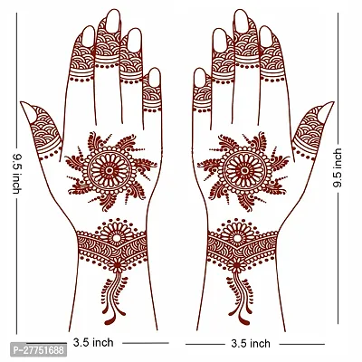 Komstec Beautiful Mehndi Mandala Design Double Both Side Tattoo Waterproof For Women Temporary Sticker-thumb3