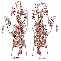 Komstec Beautiful Flower Mehndi Design Mandala Double Both Side Tattoo Waterproof For Women Tattoo Sticker-thumb2