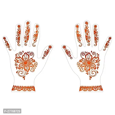 Komstec Vibrant Multicolor Mehndi Tattoo for Women Exquisite Hand Designs for Stylish Elegance Colorful Mehndi Design 1 Pair Both Hand