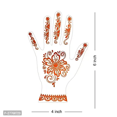 Komstec Vibrant Multicolor Mehndi Tattoo for Women Exquisite Hand Designs for Stylish Elegance Colorful Mehndi Design 1 Pair Both Hand-thumb2