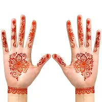 Komstec Vibrant Multicolor Mehndi Tattoo for Women Exquisite Hand Designs for Stylish Elegance Colorful Mehndi Design 1 Pair Both Hand-thumb3