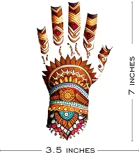 Komstec Vibrant Multicolor Mehndi Tattoo for Women Exquisite Hand Designs for Stylish Elegance Colorful Mehndi Design 1 Pair Both Hand-thumb2