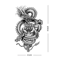 Komstec Dragon Tribal And King Tattoo Sticker For Male And Female Tattoo-thumb1