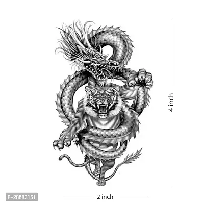 Komstec Dragon Tribal And King Tattoo Sticker For Male And Female Tattoo-thumb2