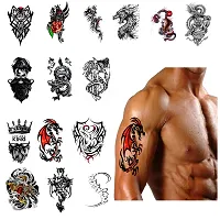 Komstec Dragon Tribal And King Tattoo Sticker For Male And Female Tattoo-thumb4