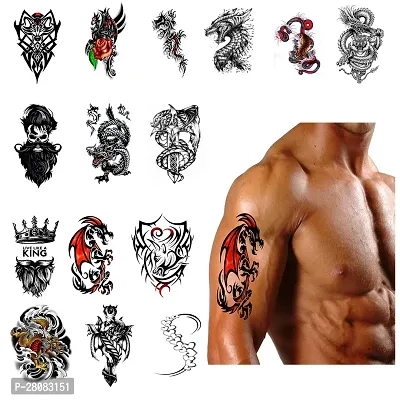 Komstec Dragon Tribal And King Tattoo Sticker For Male And Female Tattoo-thumb5