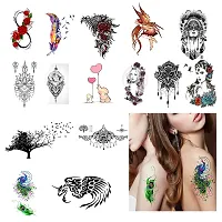 Komstec Queen With Rose And Feather Tattoo Sticker For Male And Female Tattoo-thumb4