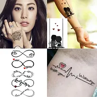 Komstec Barcode Heart And Heart Beat Love Tattoo Sticker For Girl And Female Tattoo-thumb2