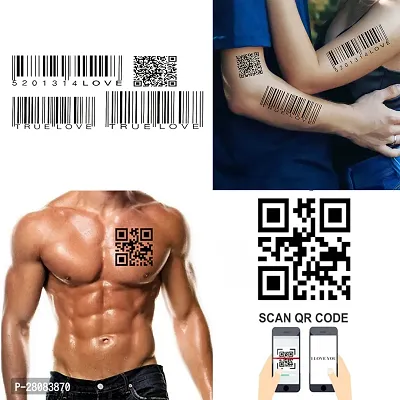 Komstec Barcode Heart And Heart Beat Love Tattoo Sticker For Girl And Female Tattoo-thumb4